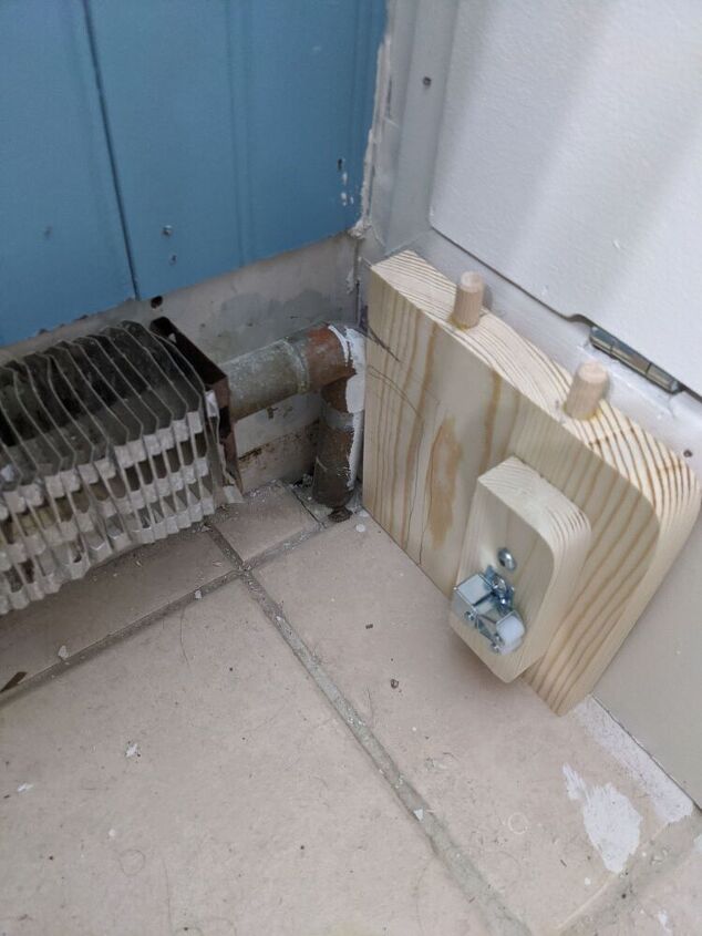how to make safe diy baseboard heater covers out of wood, Attaching the double roller catch