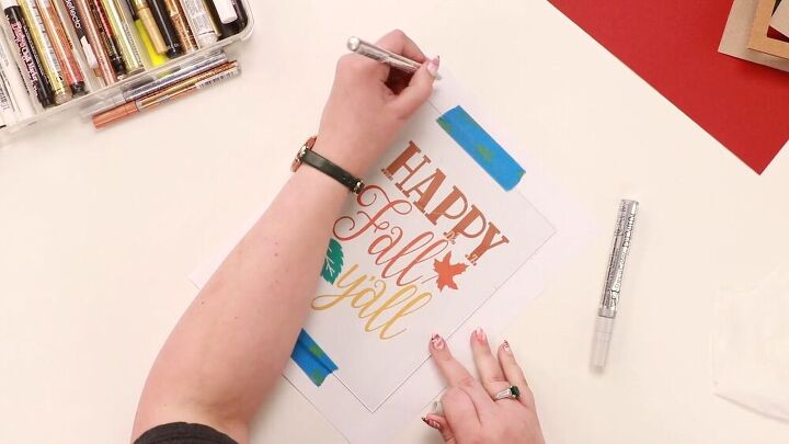 happy fall y all sign, Paint markers for your DIY stencil sign