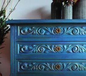 color your life with this faux carnival glass technique, Carnival glass dresser
