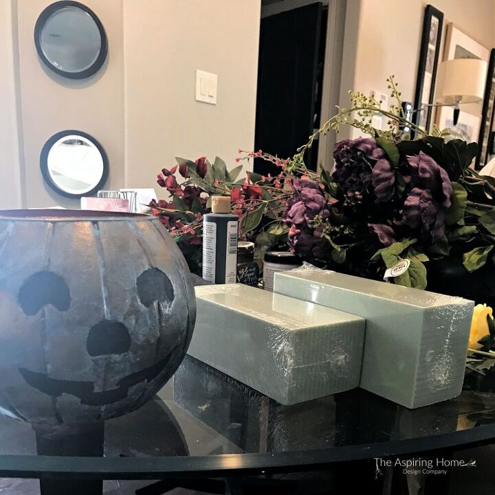 florero de metal de imitacin de calabaza diy centro de mesa