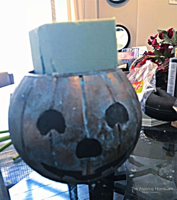 faux metal pumpkin vase diy centerpiece