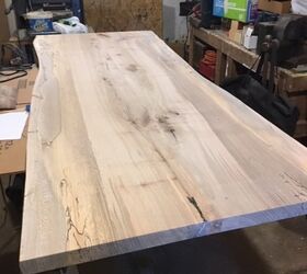 live edge spalted maple table, Tabletop after millwork