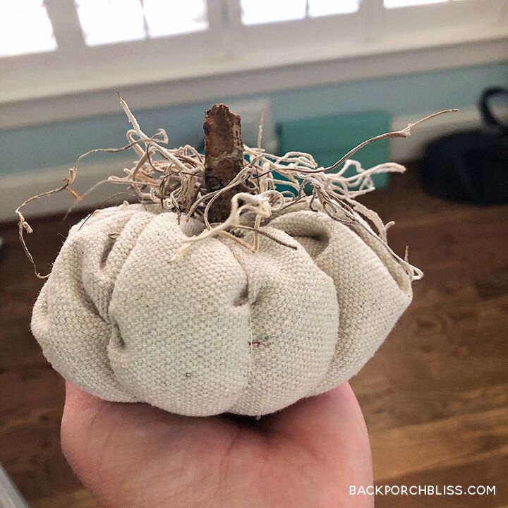 how to make a drop cloth pumpkin wreath