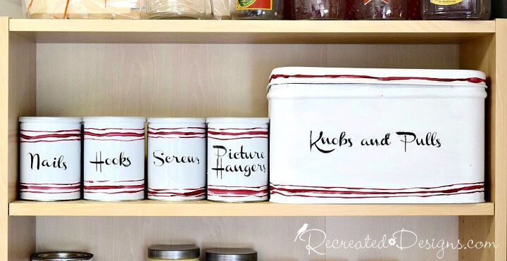 s get organized with these diy storage containers, Upcycling Tin Cans Vintage Inspired Storage