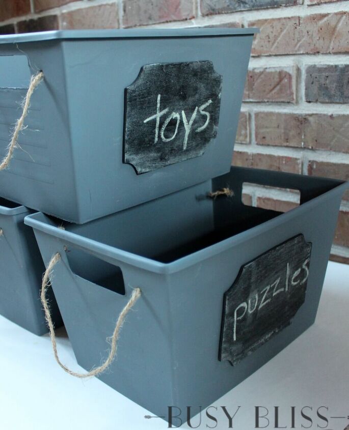 s get organized with these diy storage containers, Dollar Store Trendy Storage Solution