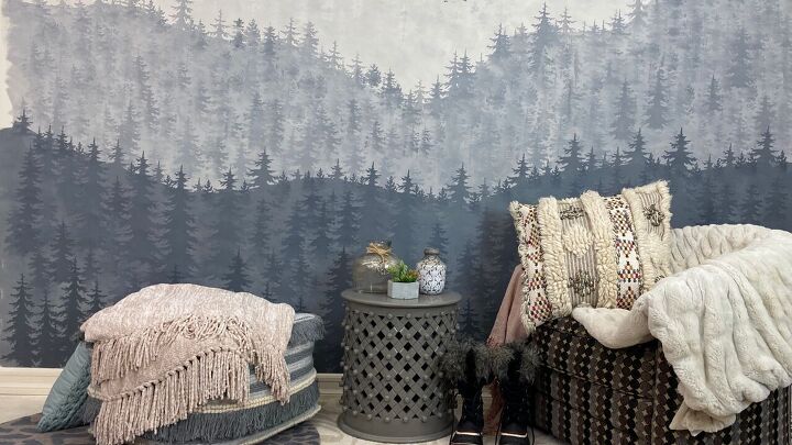 s 13 gorgeous home decorating ideas on a budget, Mountain Pine Mural