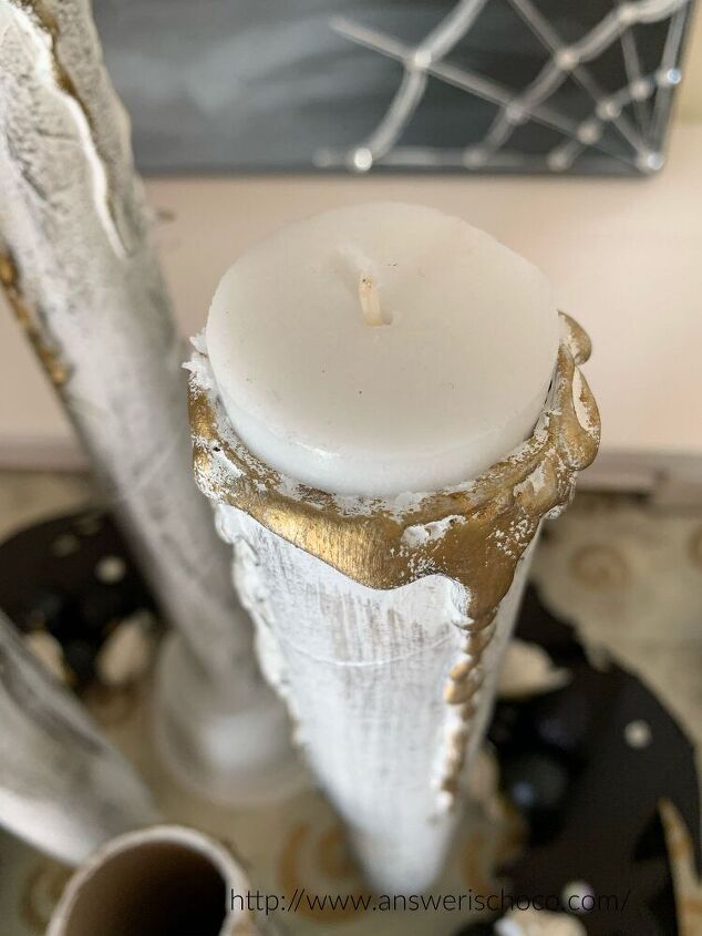 save your empty vinyl rolls and make spooky faux candles