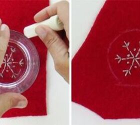 embroidered snowflake recycled felt ornaments