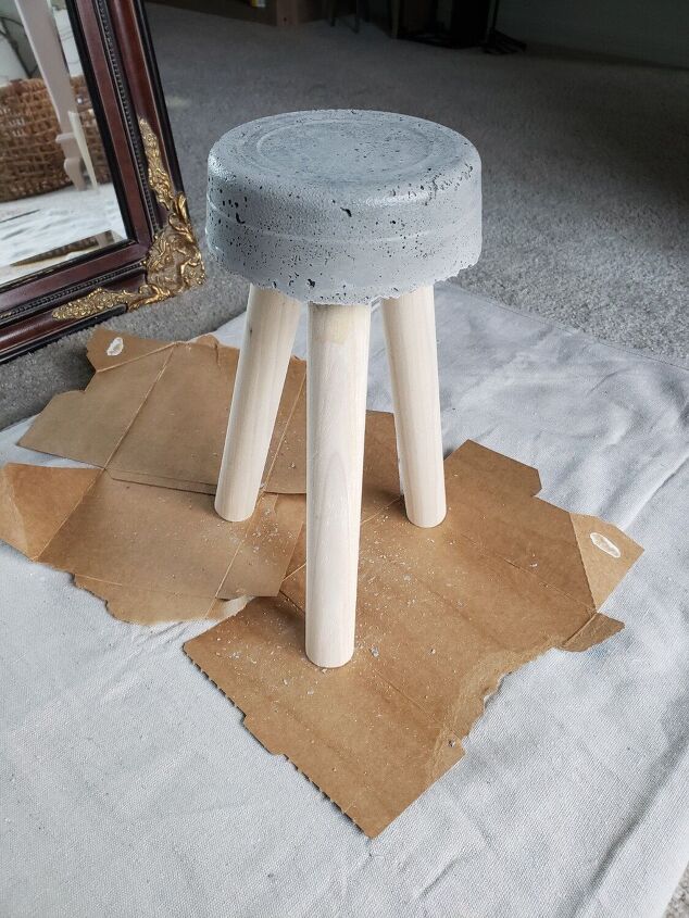 rustic concrete stools