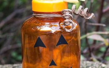 Upcycled Medicine Bottle Jack-o-Lantern