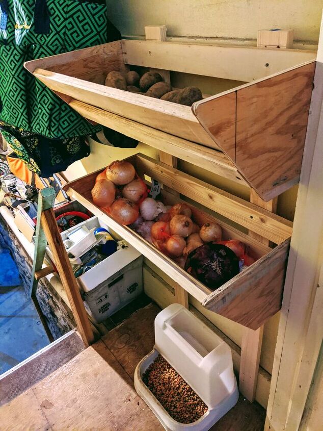 s 10 kitchen ideas you can diy on a tiny budget, Taters Onions Storage Wall Bins