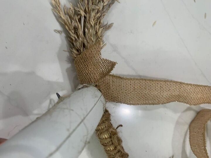 corona de otoo tallos de granos de trigo, La arpillera