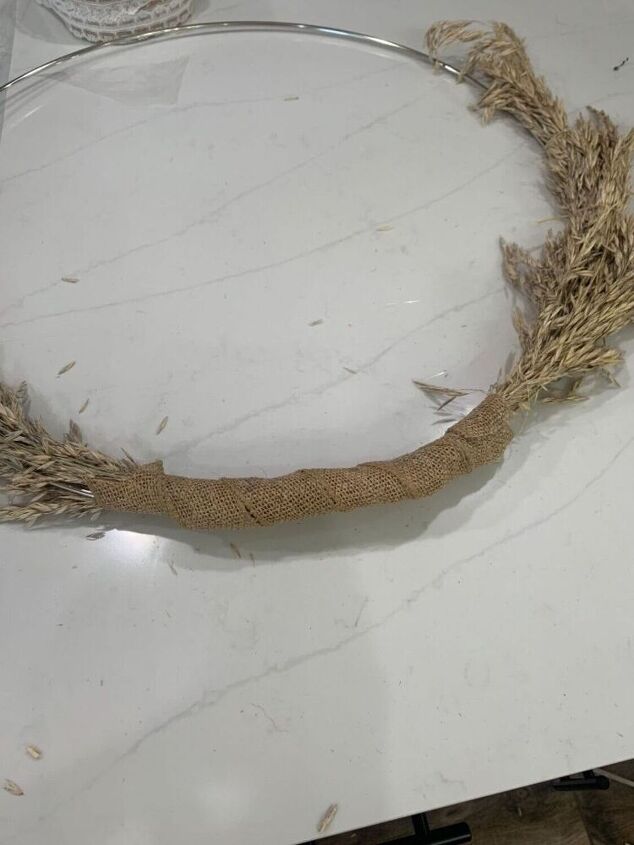 corona de otoo tallos de granos de trigo