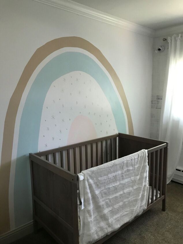 14 dramatic ways to upgrade boring walls, DIY boho rainbow wall mural