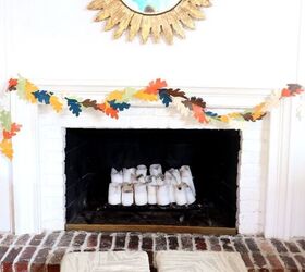 s 20 ways to sprinkle autumn colors throughout your home, Sew a simple fall garland from paper leaves