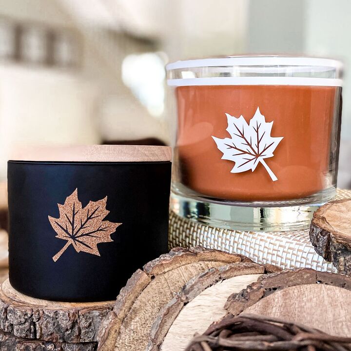 s 20 ways to sprinkle autumn colors throughout your home, Get crafty with maple leaf vinyl cutouts