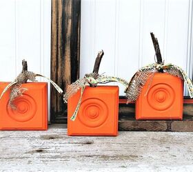 s 20 ways to sprinkle autumn colors throughout your home, Turn basic wood blocks into festive pumpkins