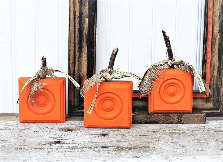 s 20 ways to sprinkle autumn colors throughout your home, Turn basic wood blocks into festive pumpkins