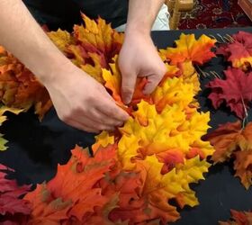 diy fall leaf wreath, Fill in gaps