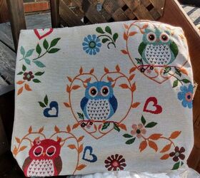 making outdoor fall cushions from dollar store tote bags