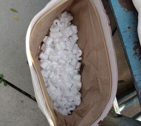 Stuff dollar store tote bags with foam peanuts for this 10-minute hack