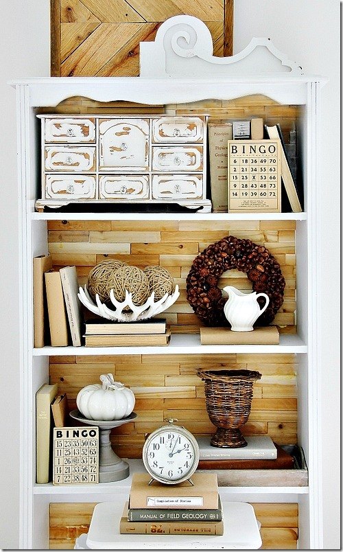 s 15 gorgeous farmhouse furniture makeovers, Upgrade any boring bookcase with wooden shims