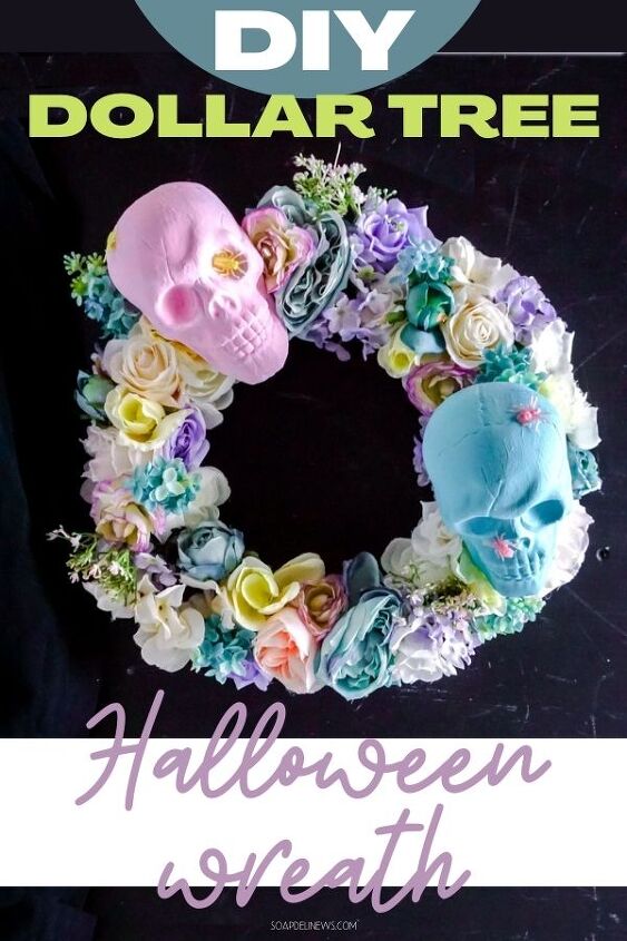 s 15 chic and spooky front door decor ideas for halloween, Greet trick or treaters with a floral skull wreath
