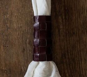 diy woven leather napkin rings