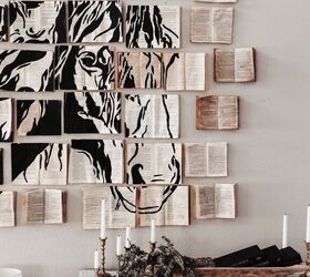 s 31 gorgeous ways to transform any room in your home, Upcycle old books into a gorgeous faux vintage wall installation
