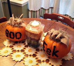 s 21 amazing pumpkin ideas you need to see before halloween, Dress up your pumpkins with burlap and buttons