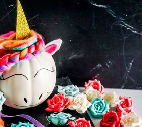 s 21 amazing pumpkin ideas you need to see before halloween, Make trick or treaters smile with a magical rainbow unicorn pumpkin