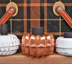 s 20 ways to turn thrifted items into charming fall decor, Transform old baking molds into mini pumpkins