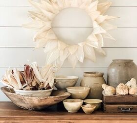 s 20 ways to turn thrifted items into charming fall decor, DIY a corn husk wreath for your front door
