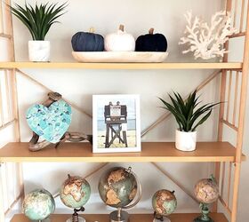 s 20 ways to turn thrifted items into charming fall decor, Craft denim pumpkins out of strips of old jeans