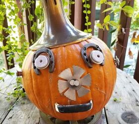 s 20 ways to turn thrifted items into charming fall decor, Upcycle your odds and ends into an adorable junk pumpkin
