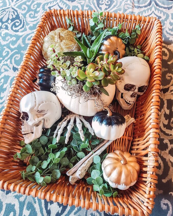 s 20 ways to turn thrifted items into charming fall decor, Turn pumpkins into adorable planters for you succulents