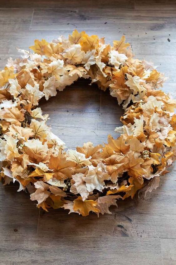 easiest fall wreath using garland