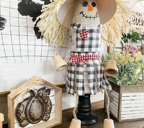 how to make an easy diy scarecrow shelf sitter