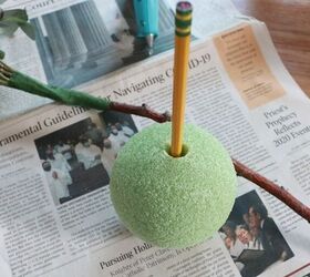 Stick a pencil through a styrofoam ball to get a designer accent