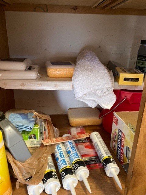 q what to do with these base cabinet shelves
