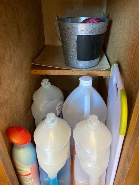 q what to do with these base cabinet shelves