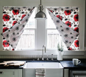 16 tricks that ll save you money on a full kitchen reno, Revamp any space with easy reversible curtains