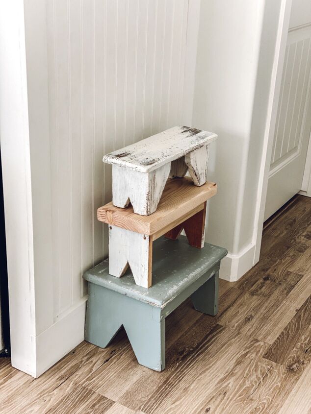 10 beautiful ways to make new things look vintage, DIY a stacked vintage inspired step stool