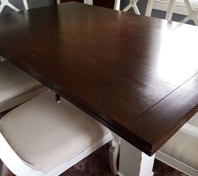 stamped farmhouse table, After with 2 coats of Polyacrylic
