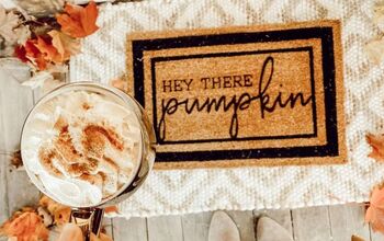 How To Create a "Hey There Pumpkin Doormat": Easy DIY Fall Porch Decor
