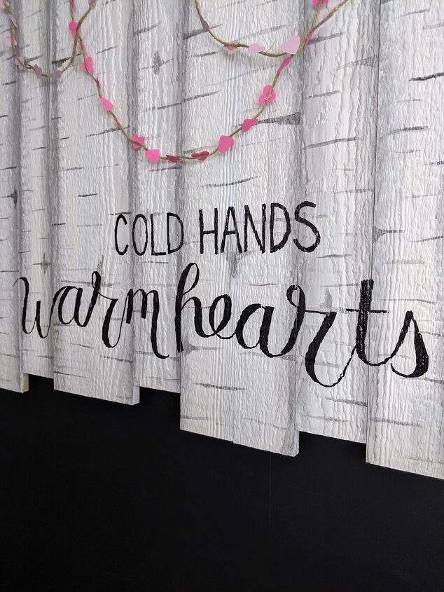 s 7 ways to fake custom hand lettered signs, Wintery Birch Tree Sign