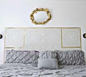 20 gorgeous headboards you can make in an afternoon, Use removable wallpaper for a quick commitment free headboard