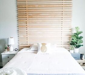 20 gorgeous headboards you can make in an afternoon, Install this striking slat headboard and accent wall
