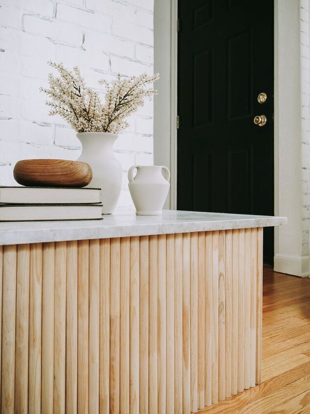 fluted marble side table