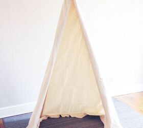 s 20 near brilliant ways to beautify your home using dowels, Make your own no sew teepee from dowels and a canvas drop cloth